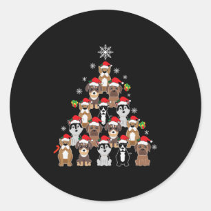 Sticker Rond Joyeux Noël de chien de Noël de Noël de Noël d