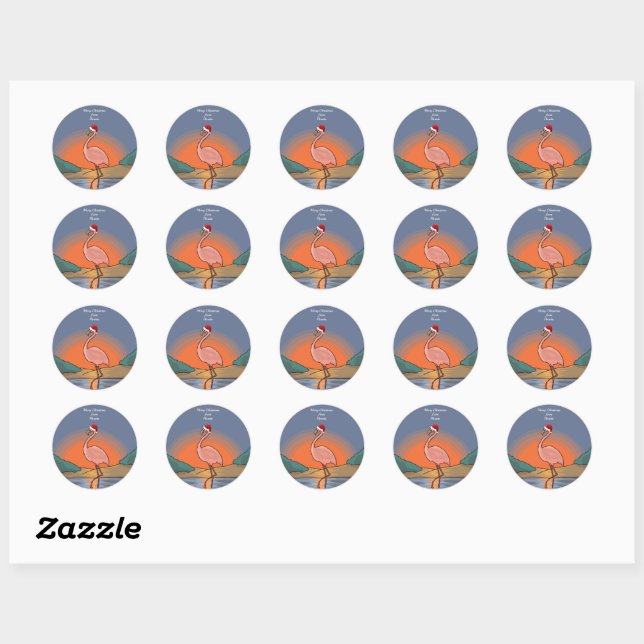 Sticker Rond Joyeux Noël de Floride, (Feuille)