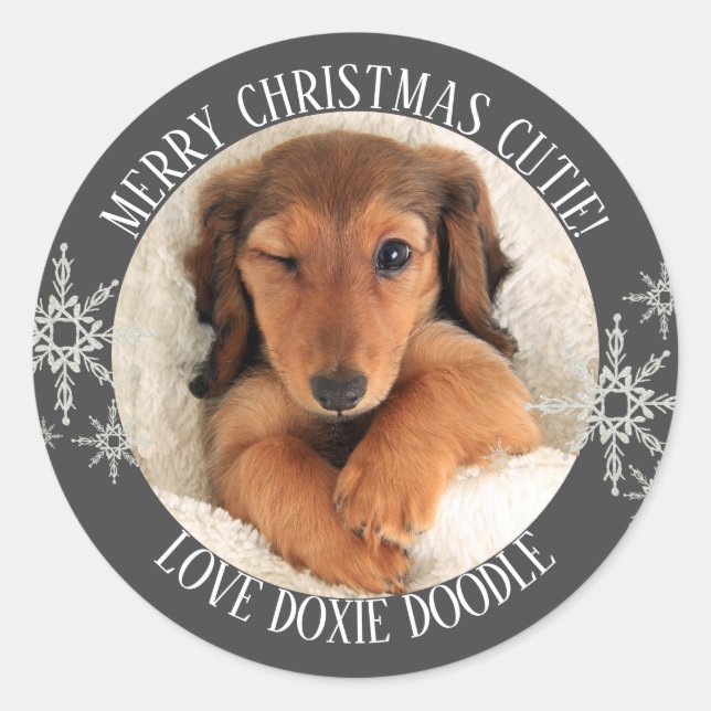 Sticker Rond Joyeux Noël de la photo (Devant)
