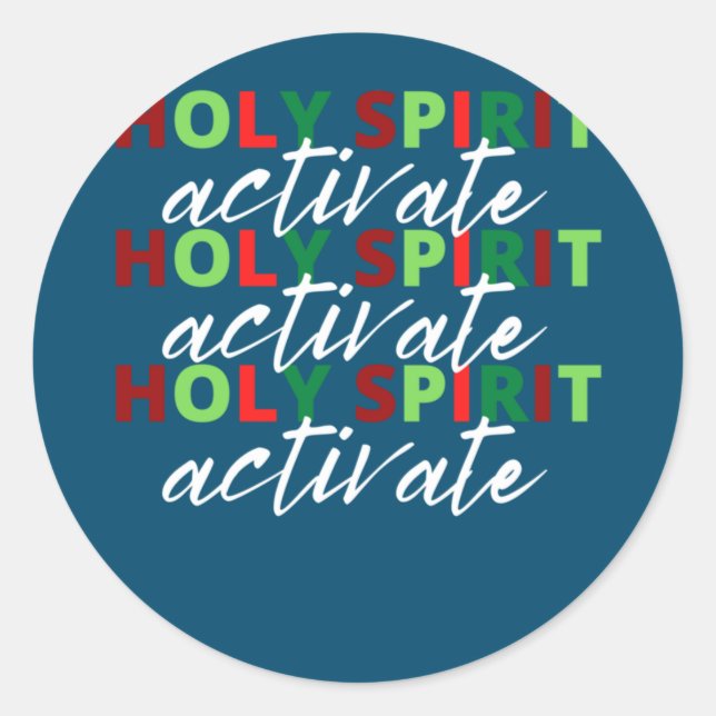 Sticker Rond Joyeux Noël Drôle Saint-Esprit Activer (Devant)