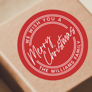 Sticker Rond Joyeux Noël en lettres de script