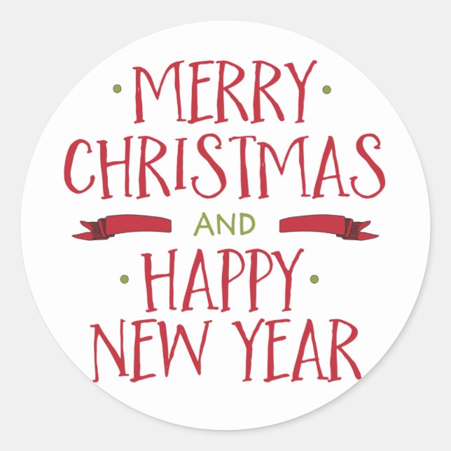 Sticker Rond Joyeux Noël Enveloppe Sceau (Devant)