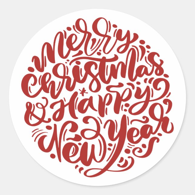 Sticker Rond Joyeux Noël et Bonne Année (Devant)