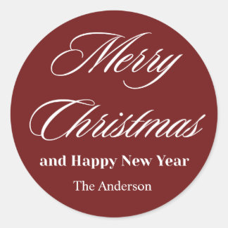Sticker Rond joyeux noël et bonne année