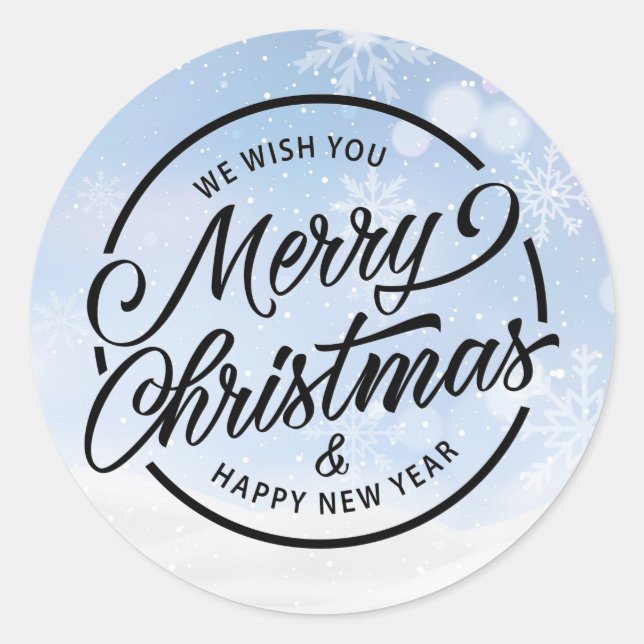 Sticker Rond Joyeux Noël et Bonne Année (Devant)