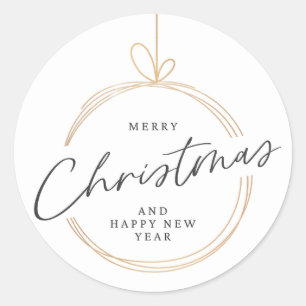 Sticker Rond Joyeux Noël et Bonne Année 2025