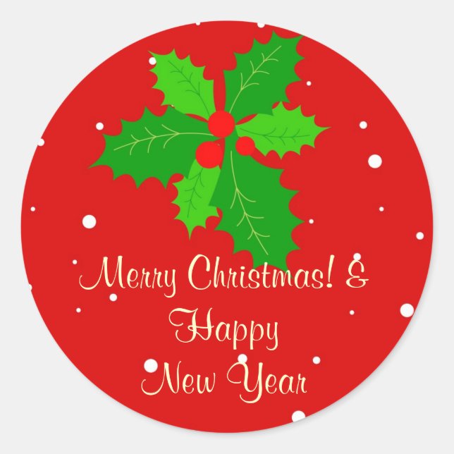 Sticker Rond Joyeux noël et bonne nouvelle année (Devant)