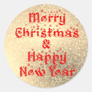 Sticker Rond joyeux noël et heureux nouvel an