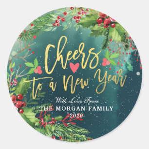 Sticker Rond Joyeux Noël et Joyeux Noël et Joyeux Noël