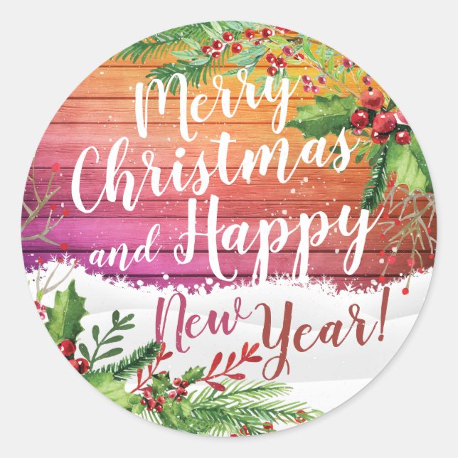 Sticker Rond Joyeux Noël et Joyeux Noël et Joyeux Noël (Devant)