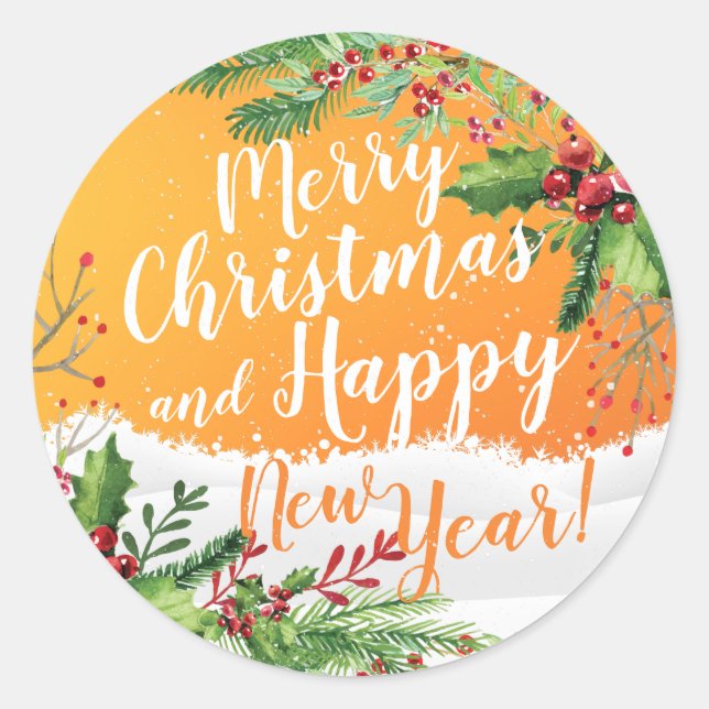 Sticker Rond Joyeux Noël et Joyeux Noël et Joyeux Noël (Devant)