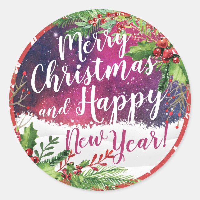 Sticker Rond Joyeux Noël et Joyeux Noël et Joyeux Noël (Devant)