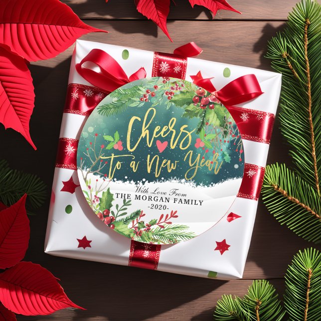 Sticker Rond Joyeux Noël et Joyeux Noël et Joyeux Noël (Créateur téléchargé)