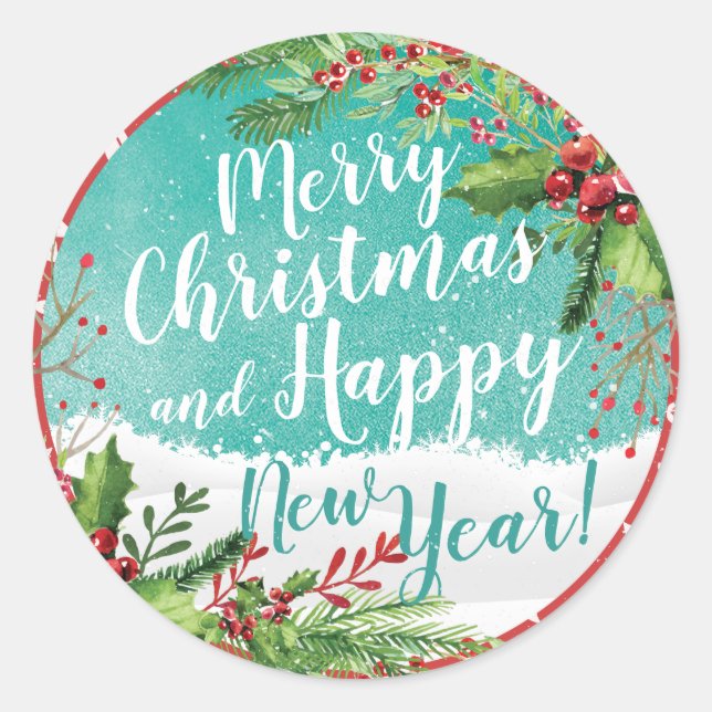 Sticker Rond Joyeux Noël et Joyeux Noël et Joyeux Noël (Devant)