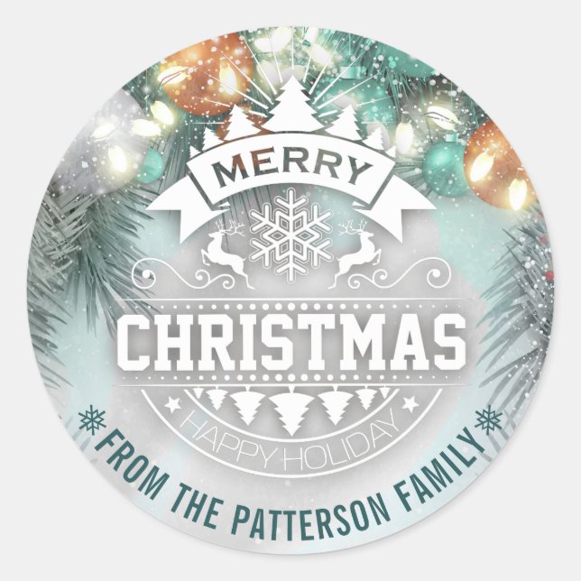 Sticker Rond Joyeux Noël et Joyeux Noël et Joyeux Noël (Devant)