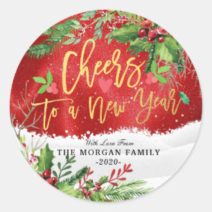 Sticker Rond Joyeux Noël et Joyeux Noël et Joyeux Noël