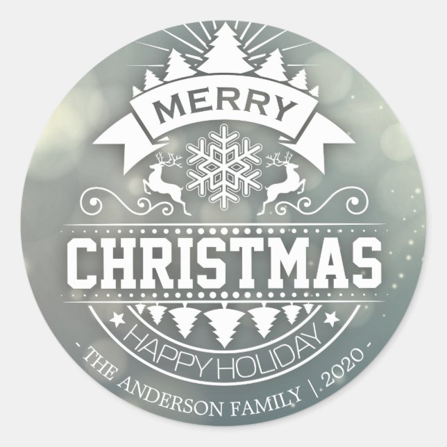 Sticker Rond Joyeux Noël et Joyeux Noël et Joyeux Noël (Devant)
