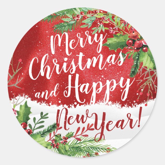 Sticker Rond Joyeux Noël et Joyeux Noël et Joyeux Noël (Devant)