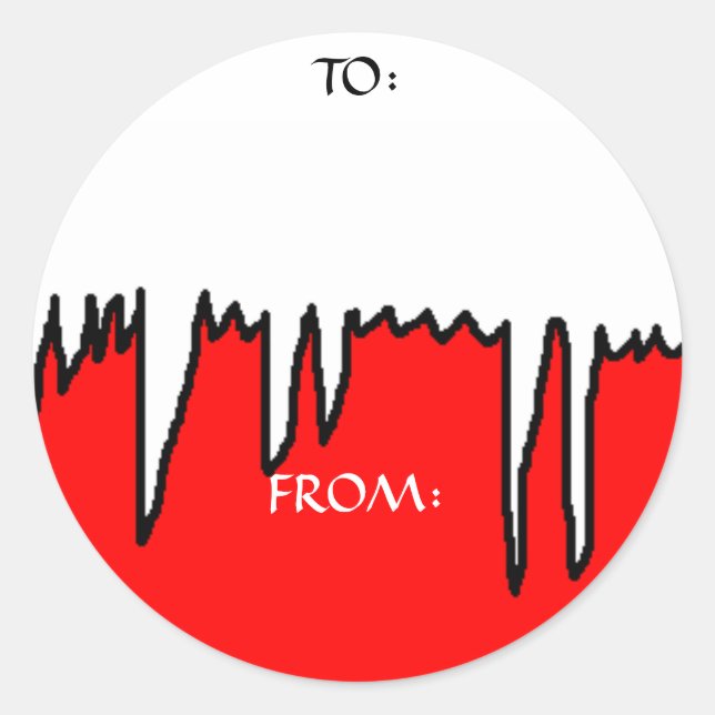 Sticker Rond Joyeux Noël! -étiquettes-cadeau (Devant)
