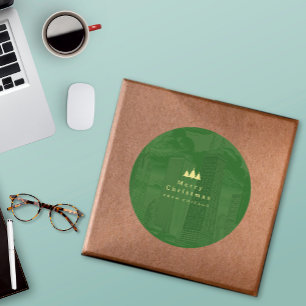 Sticker Rond Joyeux Noël Green Custom