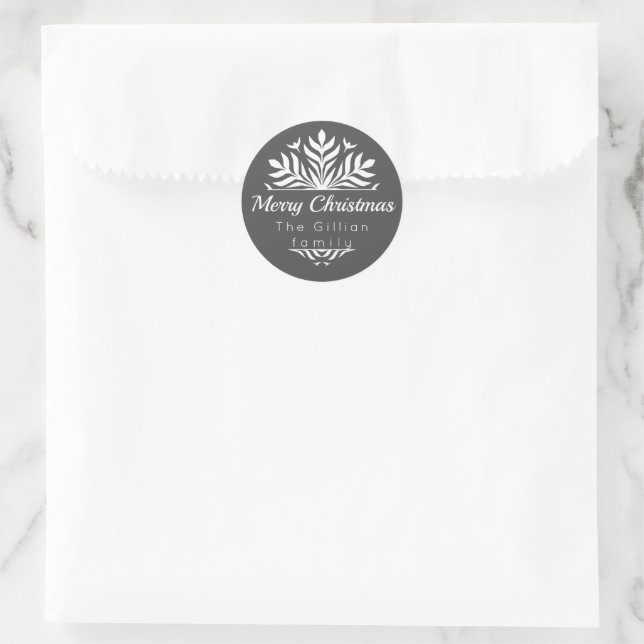 Sticker Rond joyeux Noël hygge élégant (Sac)