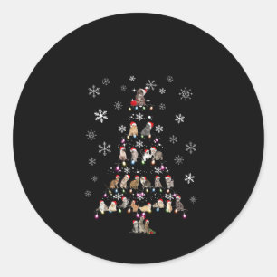 Sticker Rond Joyeux Noël   Joli sapin de Noël en chats
