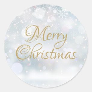 Sticker Rond Joyeux Noël Joyeuses Joyeuses Vacances Hiver Frost