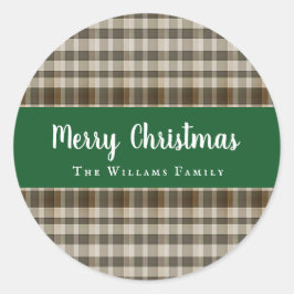 Sticker Rond Joyeux Noël Joyeux classique Jardé Vert Blanc