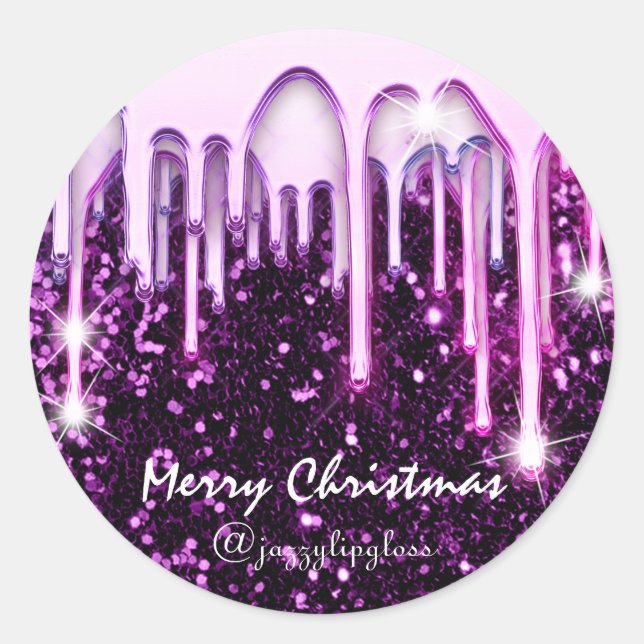 Sticker Rond Joyeux Noël Joyeux Joyeux Vacances De Conduites Vi (Devant)