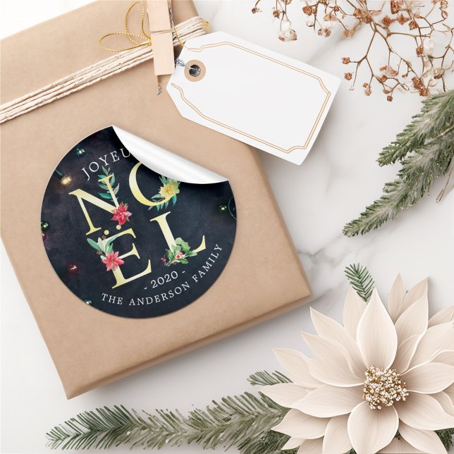 Sticker Rond Joyeux Noel Joyeux Noël Joyeux voeux du Nouvel An (Créateur téléchargé)