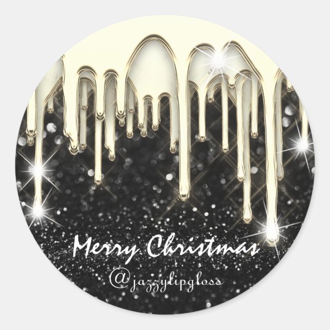Sticker Rond Joyeux Noël Joyeux Vacances de GoldDripBlack (Devant)