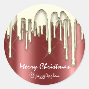 Sticker Rond Joyeux Noël Joyeux Vacances De GoldDripMaroon