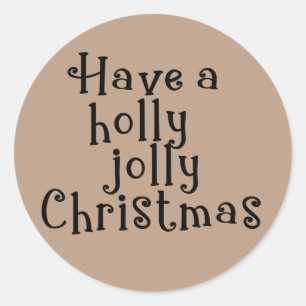Sticker Rond Joyeux Noël Kraft Holiday