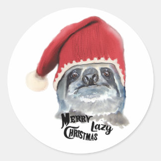 Sticker Rond Joyeux Noël Lazy