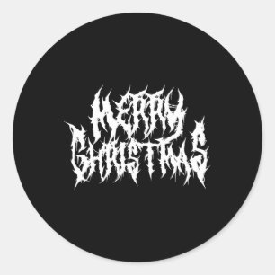 Sticker Rond Joyeux Noël. Métal de la mort