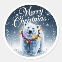 Joyeux Noël mignon Ours Polaire & Classes Personna