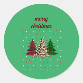 Sticker Rond Joyeux Noël moderne & élégant