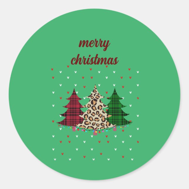 Sticker Rond Joyeux Noël moderne & élégant (Devant)