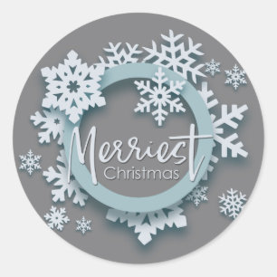 Sticker Rond Joyeux Noël moderne Style de vacances