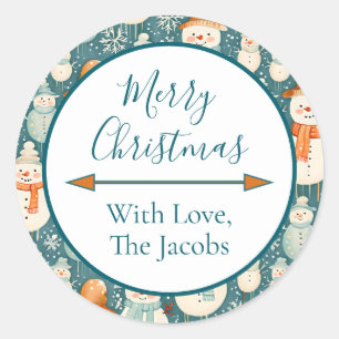 Sticker Rond Joyeux Noël   Noël des motoneiges