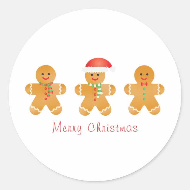 Sticker Rond Joyeux Noël pain d'épices Hommes Santa Hat (Devant)