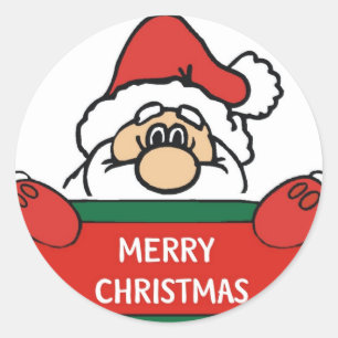 Sticker Rond Joyeux Noël Père Noël