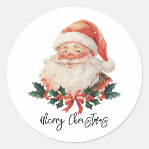 Sticker Rond Joyeux Noël Père Noël 