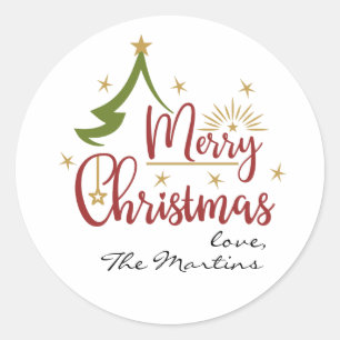 Sticker Rond Joyeux Noël personnalisé