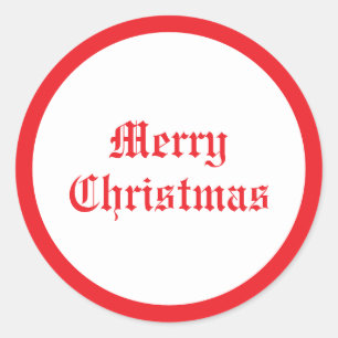 Sticker Rond Joyeux Noël personnalisé Texte Vintage Rétro