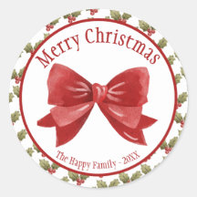 Joyeux Noël Ruban Rouge Baies Botaniques