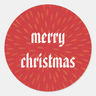 Sticker Rond Joyeux Noël Snowflakes Classic Round S