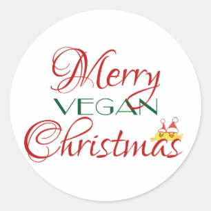 Sticker Rond Joyeux Noël végétalien
