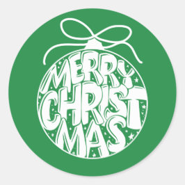 Sticker Rond Joyeux Noël vert