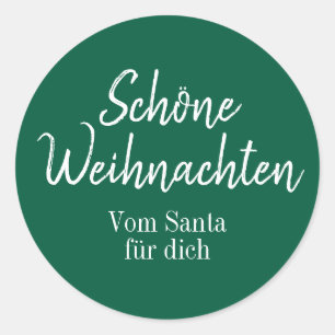 Sticker Rond Joyeux Noël vert Shöne Weihnachten Joyeux Noël en
